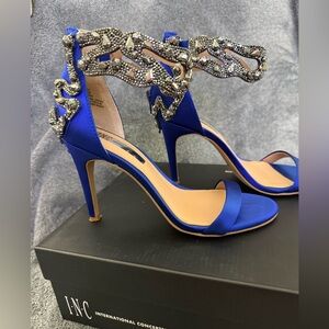 INC International Concepts Women's Royal Blue Embellished Heels